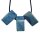 Blauquarz Anhänger Rechteck bauchig ca. 25 x 15 mm, mit Bohrung ca. 2,5 mm