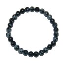 Schneeflocken Obsidian Kugel Armband 8 mm auf stabilem Stretchband aufgezogen