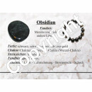 Obsidian schwarz Kugel Armband 6 mm auf stabilem...