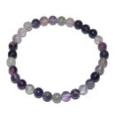 Fluorit Kugel Armband 6 mm auf stabilem Stretchband...