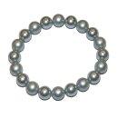 Muschelkern Perlen Kugel Armband 10 mm silberfarben auf...