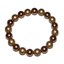 Muschelkern Perlen Kugel Armband 10 mm goldfarben auf...
