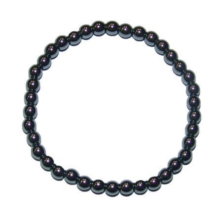 Hämatit Kinder Armband  Kugel ca. 4 mm, auf Strechband ca. 16 - 17 cm