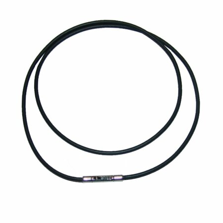 Kautschuk Band Reif schwarz 3mm mit stabilem Edelstahl Clipverschluss verschiedene Längen wählbar