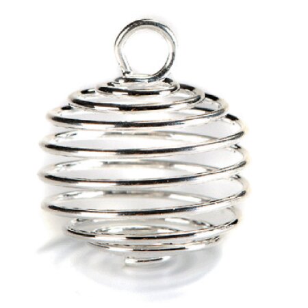 Spiralanhänger  für Trommelsteine aus silberfarbenen Metall  ca. 25 mm