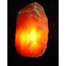 3,0 - 4,0 kg Salzlampe Bosalla® mit Palisander-Holz Sockel, Salz Leuchte mit 120 cm Kabel weiß