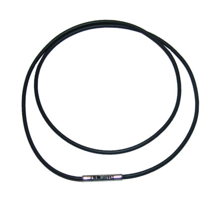 Kautschuk Band Reif schwarz 3mm mit stabilem Edelstahl Clipverschluss verschiedene Längen wählbar 60 cm