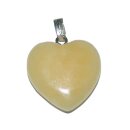 Orangencalcit Herz Anhänger mit silberfarbener Metallöse ca. 20 mm