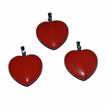 Jaspis rot Herz Anhänger mit silberfarbener Metallöse ca. 20 mm