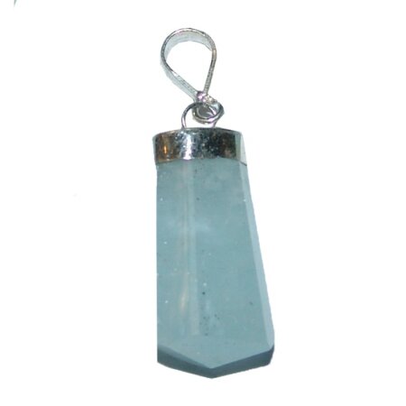 Aquamarin Anhänger geschliffen mit 925 er Silberkappe und Öse ca. 15 - 20 mm