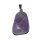 Amethyst kleiner Trommelstein Anhänger ca. 20 x 15 mm, mit silberfarbener Metallöse