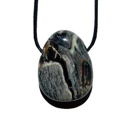 Silberblatt Jaspis Trommelstein Anhänger ca. 20 x 30 mm mit 2,5 mm Bohrung