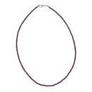 Granat facettierte Kugel Kette ca. 2 mm mit versilbertem...
