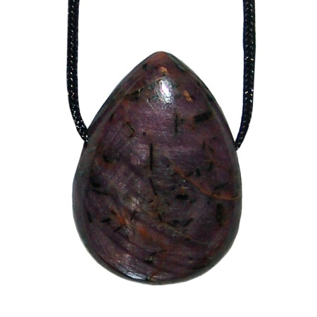 Rubin Anhänger Trommelstein in Tropfenform ca. 30 x 20 mm, mit Bohrung: ca. 2,5 mm