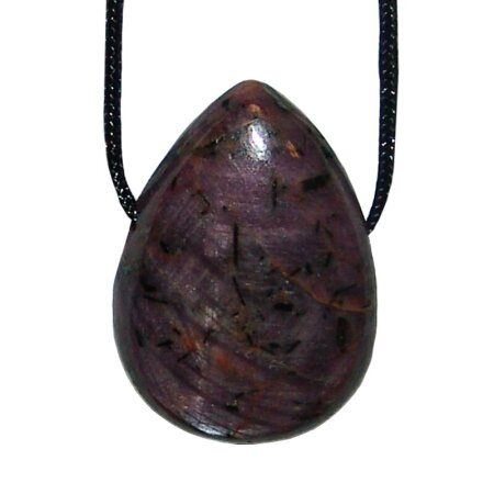 Rubin Trommelstein Tropfen gebohrt (2,5 mm) ca. 30 x 20 mm Anhänger Edelstein