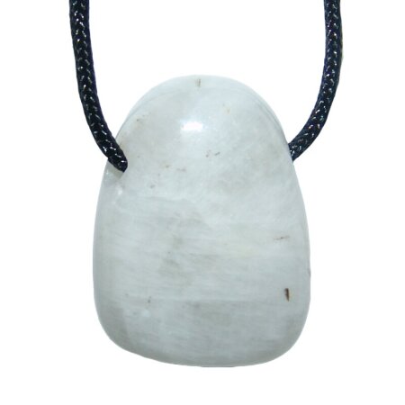 Mondstein weiß Trommelstein Tropfen gebohrt (2,5 mm) ca. 30 x 20 mm Anhänger Edelstein