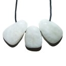 Mondstein weiß Trommelstein Tropfen gebohrt (2,5 mm) ca. 30 x 20 mm Anhänger Edelstein