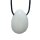Jade weiß Trommelstein Tropfen gebohrt (2,5 mm) ca. 30 x 20 mm Anhänger Edelstein