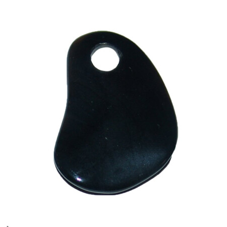 Achat schwarz gefärbt Anhänger Free Form ca, 40 x 30 mm, frontal gebohrt , Bohrung ca. 3 mm