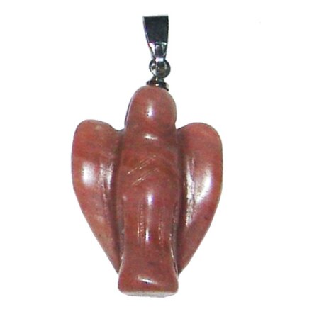 Rhodonit Engel Anhänger mit silberfarbener Metallöse ca. 20 mm, Öse ca.7 mm