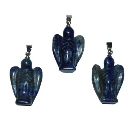 Sodalith Engel Anhänger mit siöberfarbener Metallöse ca. 20 mm, Öse ca. 7 mm