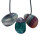 Regenbogen Fluorit  Anhänger flacher Trommmelstein ca. 30 x 20 mm in Tropfen Form mit Bohrung ca. 2,5 mm