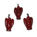 Jaspis rot Engel Anhänger mit silberfarbener...