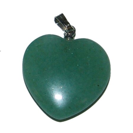 Aventurin Herz Anhänger mit silberfarbener Metallöse ca. 20 mm