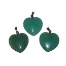 Aventurin Herz Anhänger mit silberfarbener...