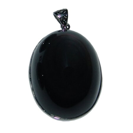 Regenbogen Obsidian Anhänger in silberfarbener Metallfassung ca. 30 - 35 mm
