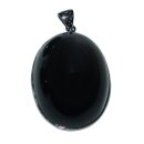 Regenbogen Obsidian Anhänger in silberfarbener Metallfassung ca. 30 - 35 mm