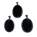 Regenbogen Obsidian Anhänger in silberfarbener Metallfassung ca. 30 - 35 mm