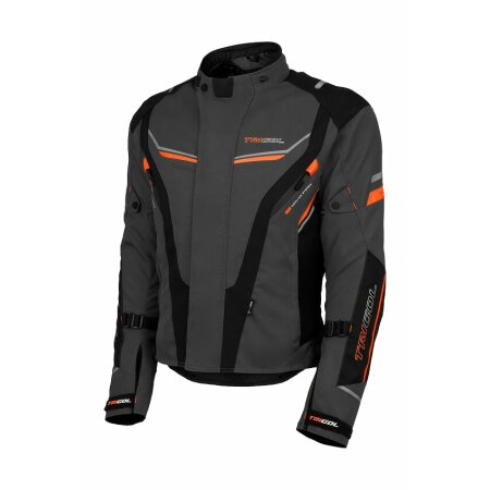 Jacke Brandon Textil grau/orange Größe