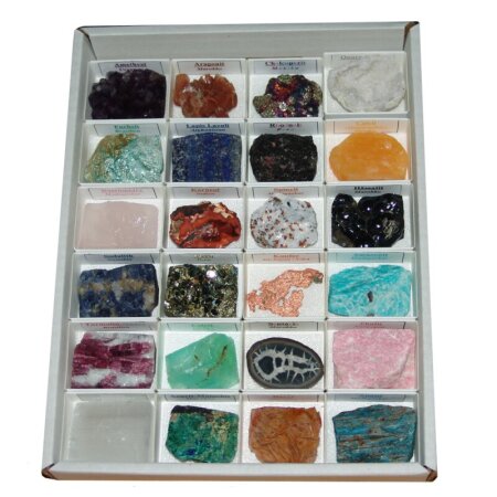 24 er Mineralien Sammlung A* extra Qualität, ausgesuchte Rohsteine Besonderheiten Größe der Steine ca. 40 - 45 mm