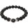Energie-Balance Armband/schwarzer Turmalin, Ø ca. 10 mm/Silber/ca. 20,5 cm, Größe L
