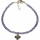 Glücks-Armband, Bergkristall farbveredelt fac, Violett, Silber, ca. 19-21 cm