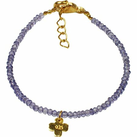 Glücks-Armband, Bergkristall farbveredelt fac, Violett, Si. verg, ca. 19-21 cm