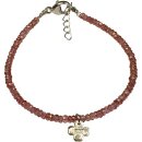 Glücks-Armband fac, Granat farbveredelt, 925oo...