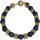 Edelsteinarmband Lapis Lazuli, verg. Hämatin, Magnetschloss, ca. 19 cm, Damen