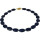 Edelstein Kette Lapis Lazuli, Collier, 925oo Silber vergoldetes Spiralschloss, ca. 48 cm, Damen