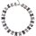 Edelstein Kette Fluorith, Bären-Motiv, 925oo Silber, im Baguette Schliff