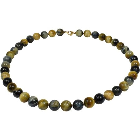 Edelstein Kette Tigerauge/Falkenauge, Ø ca. 10 mm, ca....