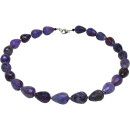 Funk-Collier Edelstein Kette Purple-Achat, violett...