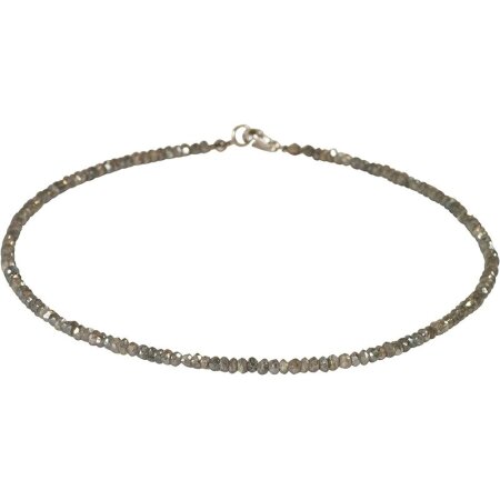 Funk-Collier Edelstein Kette facettierter Labradorith, 925oo Silber Schloss, ca. 45 cm