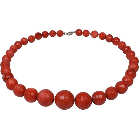 Funk-Collier Bambus Korallenkette, facettiert und...