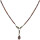 Edestein Kette Granat facettiert mit Tropfen-Charm, 925oo Silber