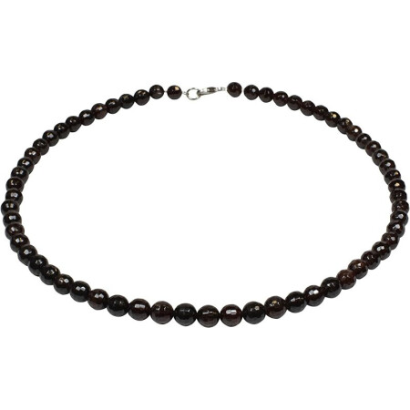 Funk-Collier Edelstein Kette Granat, facettiert, Ø ca. 7 mm, ca. 46 cm