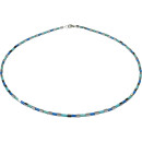 Funk-Collier Edelstein Kette, Türkis, Howlith-Blau...