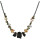 Funk-Collier Edelstein Kette Tektit, Süsswasser Zuchtperle, Bergkristall, Keshi Perle, ca. 46,5 cm lang