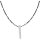 Funk-Collier Edelstein Kette - mon Petit - Hämatit facettiert mit Bergkristall Spitze, 925oo Silber, verstellbar